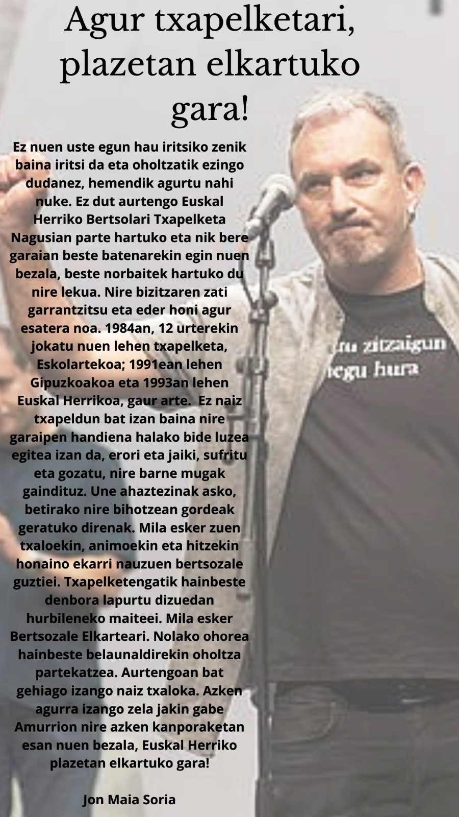 Jon Maiak ez du Txapelketa Nagusian parte hartuko