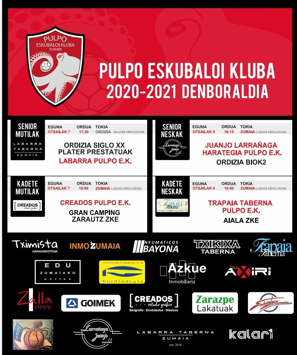 Lau partida jokatuko ditu Pulpok asteburu honetan, horietako hiru Zumaian