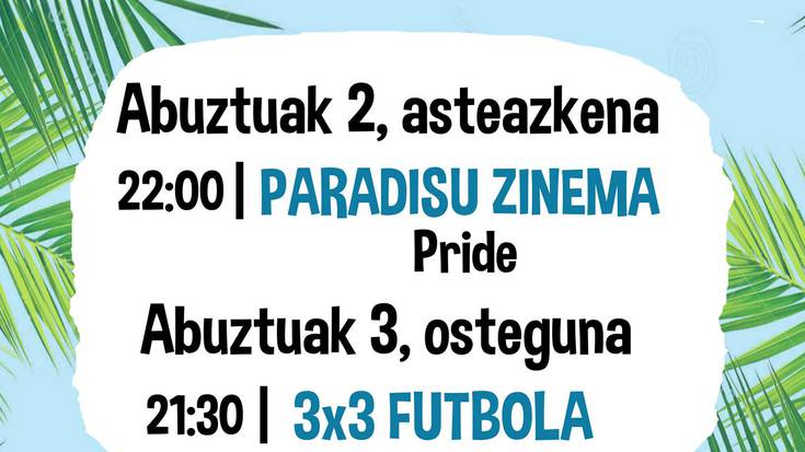 Uda Gaztetxean: 'Pride' pelikula gaur eta 3x3 futbol txapelketa bihar