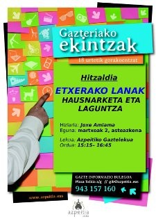 'Eskolako etxerako lanak: hausnarketa eta laguntza' hitzaldia izango da bihar