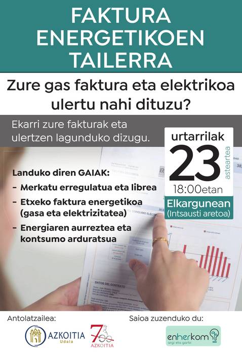 'Zure gas faktura eta elektrikoa ulertu nahi al dituzu?' tailerra