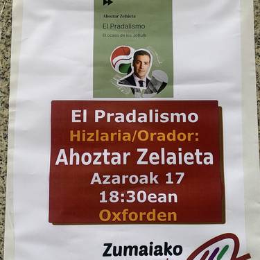 Aurkezpena: Ahoztar Zelaietaren 'El Pradalismo' liburuaren aurkezpena