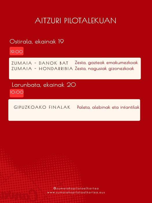 Aste honetako pilota partidak
