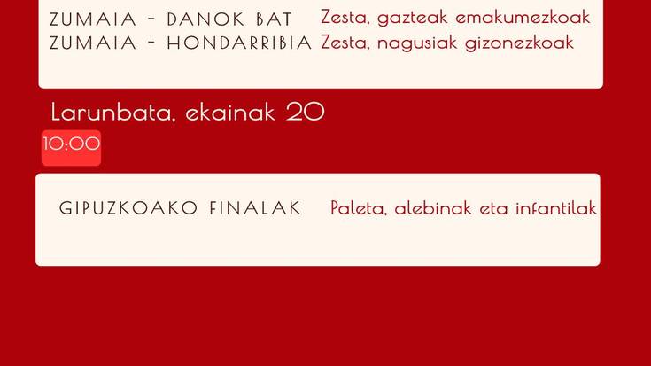 Aste honetako pilota partidak