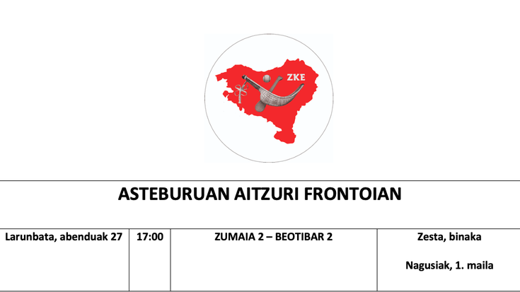 Aste honetako pilota partidak