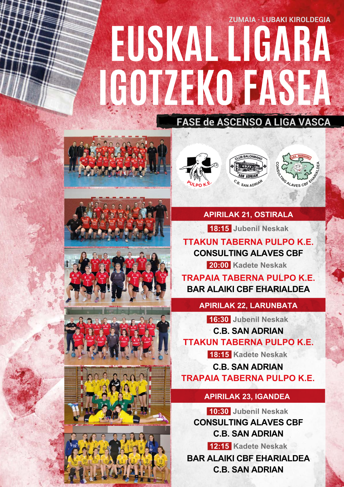 Euskal Ligara igotzeko fasea Zumaian jokatuko da 