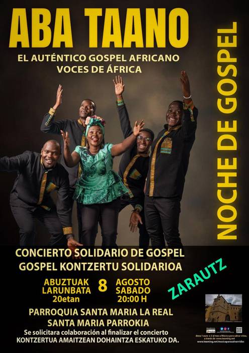 Kontzertua: Aba Taanoren gospel kontzertu solidarioa