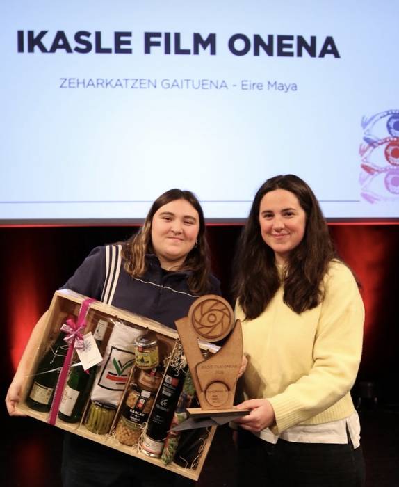 Eire Mayak Ikasle saria jaso du Huhezinema jaialdian