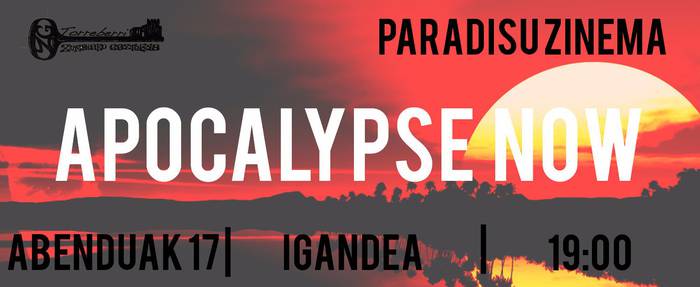 'Apocalypse now', gaur, Paradisu Zineman