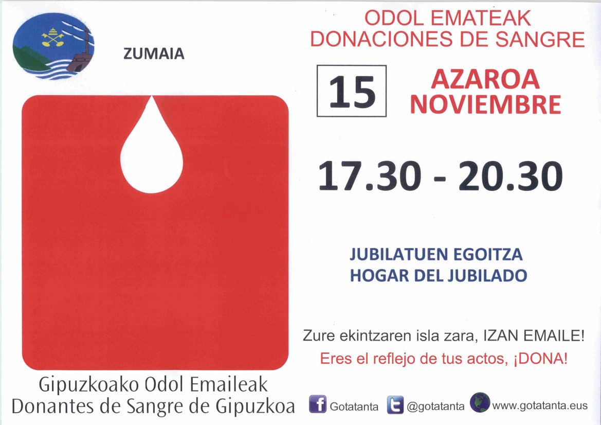 Azaroak 15ean Odol Emaileak Zumaian