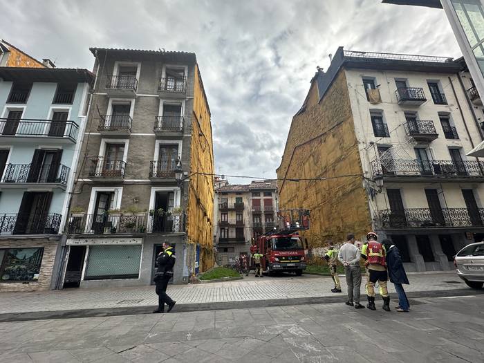 Teilak erori dira Done Jakue kaleko etxe batetik