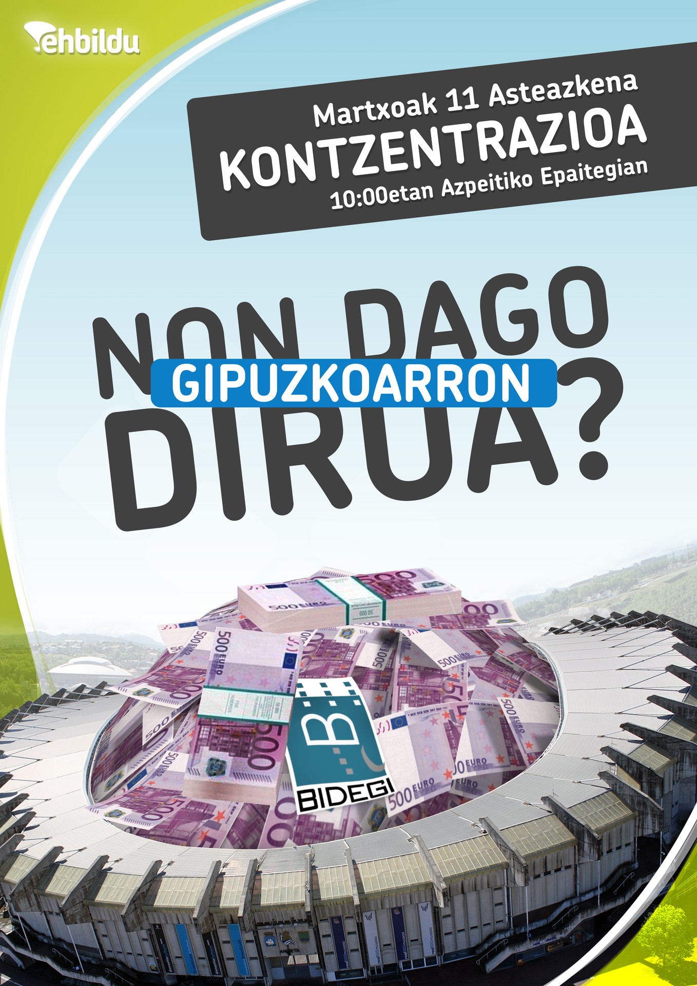 Bidegi auzia argitzea eskatzeko, elkarretaratzea izango da bihar epaitegi aurrean