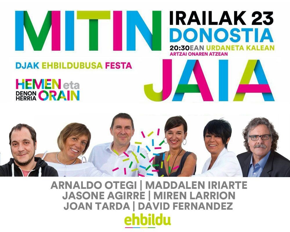 Azpeititik Donostiako mitin jaira joateko hitzordua
