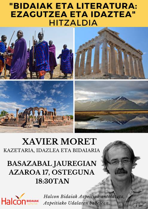 Hitzaldia: 'Bidaiak eta literatura: ezagutzea eta idaztea'