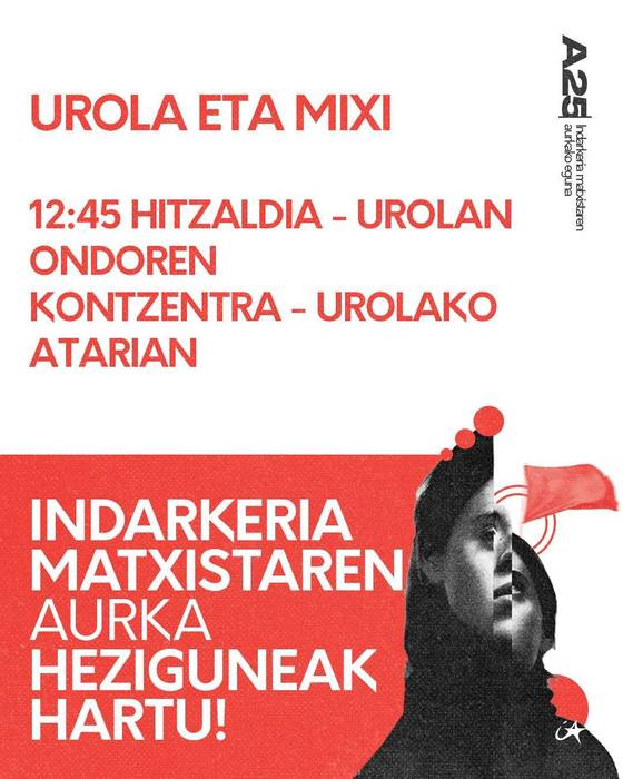 Hitzaldia eta elkarretaratzea: 'Indarkeria matxistaren aurka heziguneak hartu!'