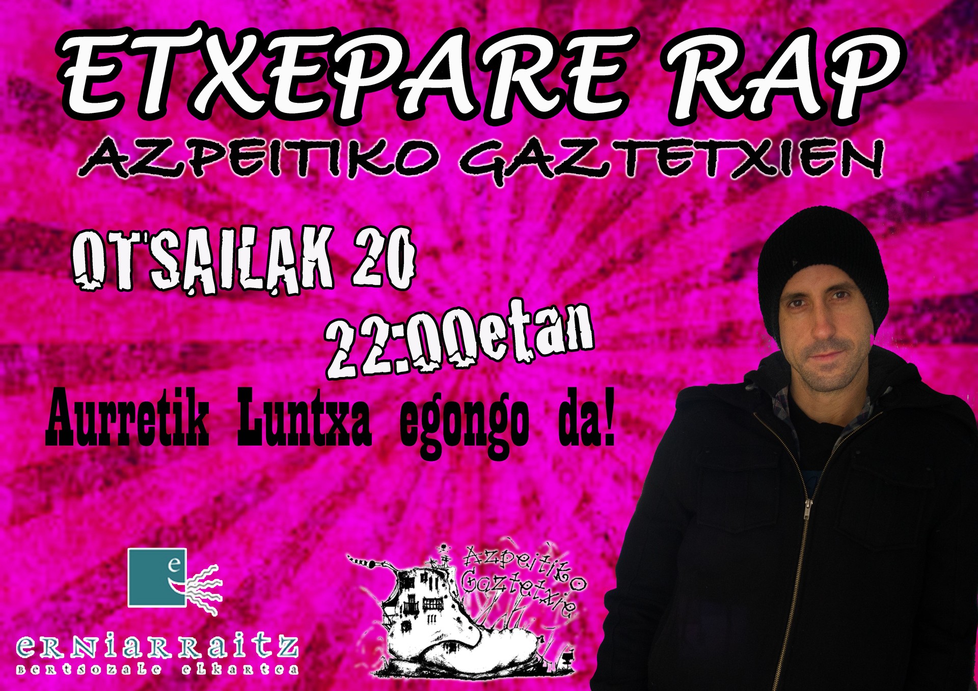 Erniarraitz Bertsozale Elkartearekin elkarlanean antolatuta, Etxepare Rap-en kontzertua bihar