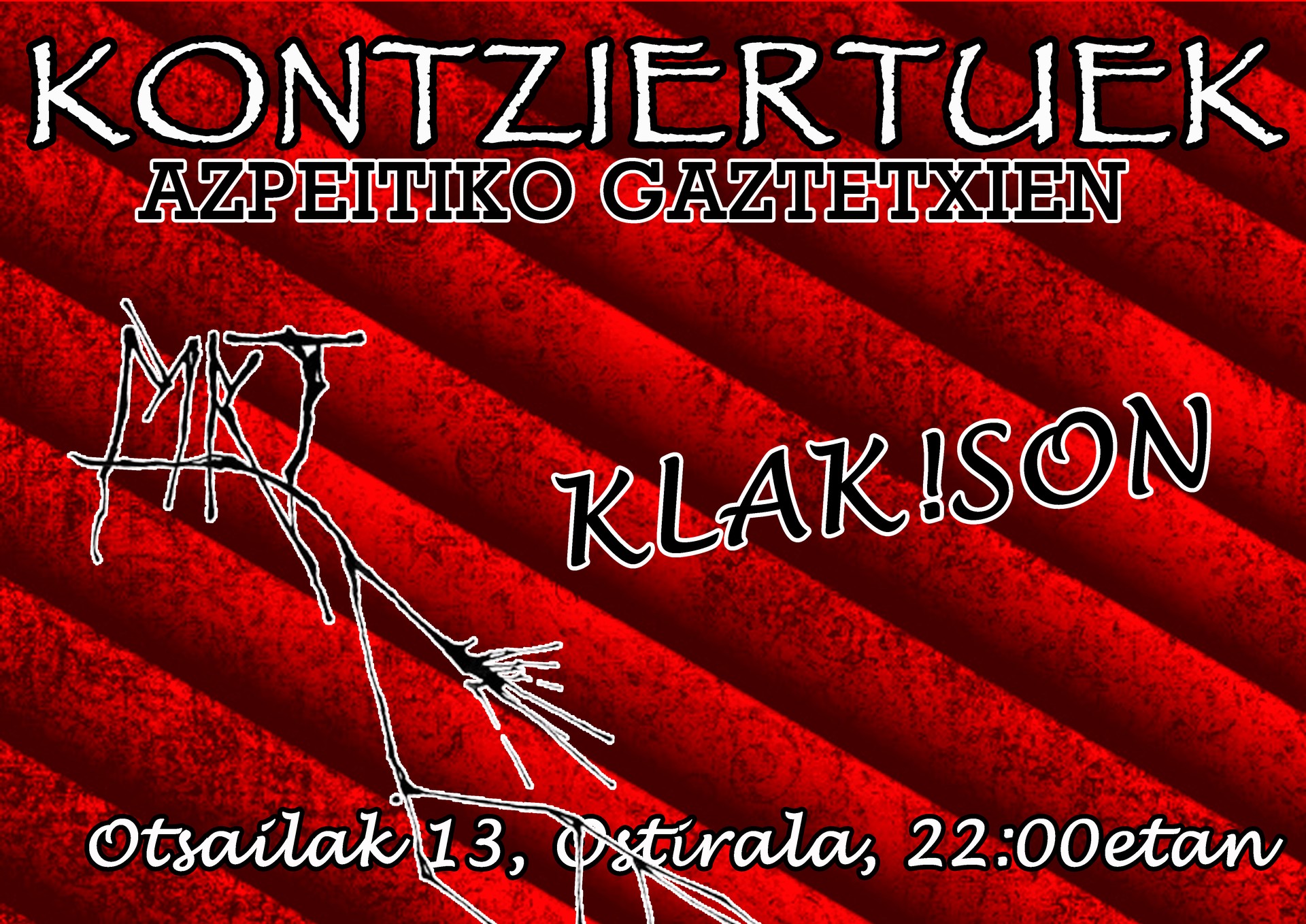 MKT eta Klak!Son taldeen kontzertua Gaztetxean, ostiralean