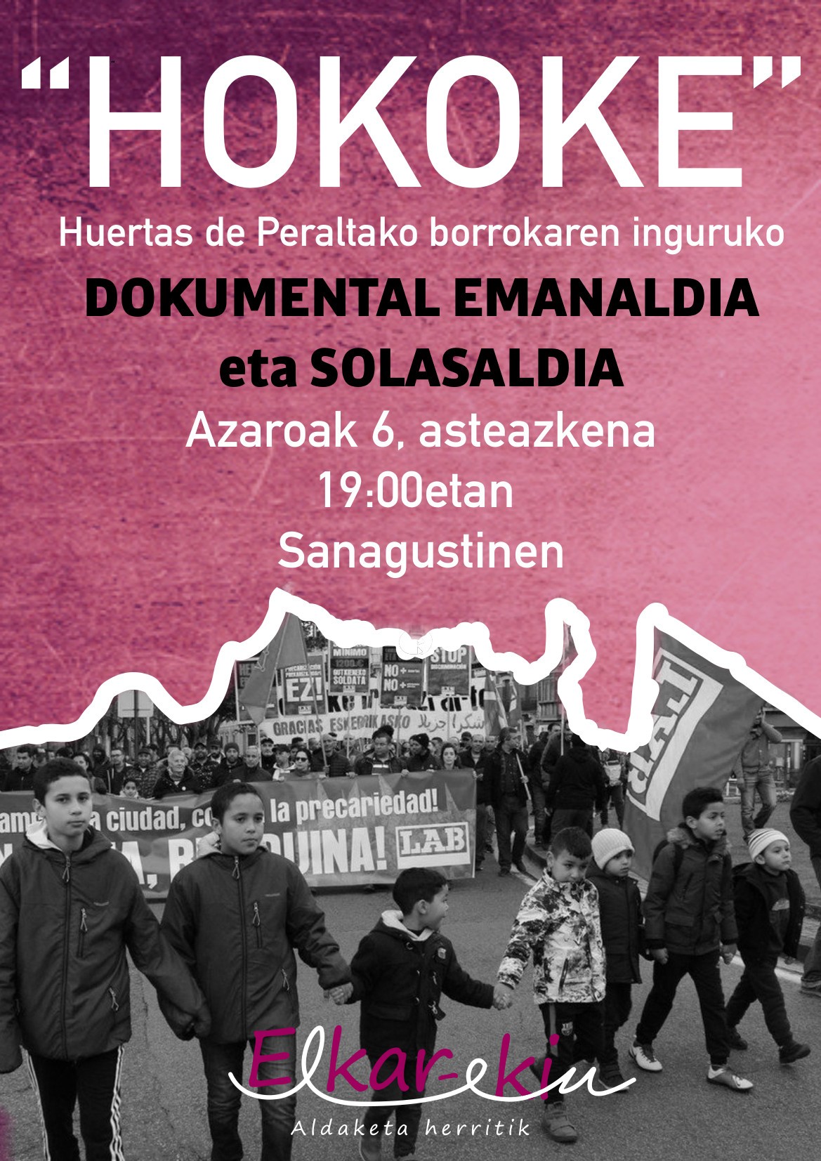 Huerta de Peraltako borroka jasotzen duen dokumentala eta langileen solasaldia, azaroaren 6an Sanagustinen