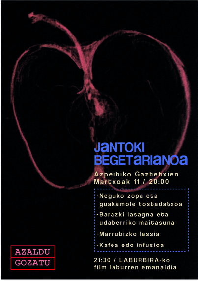 Jantoki begetarianoa izango da ostiralean Gaztetxean