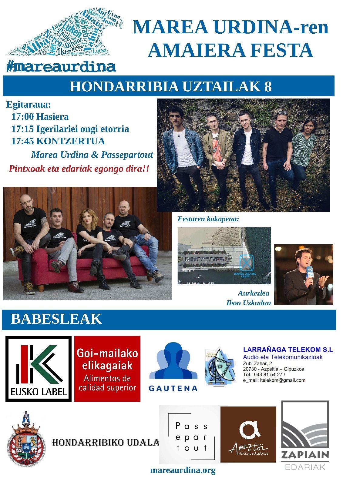 Marea Urdinaren bukaera festa Hondarribian\