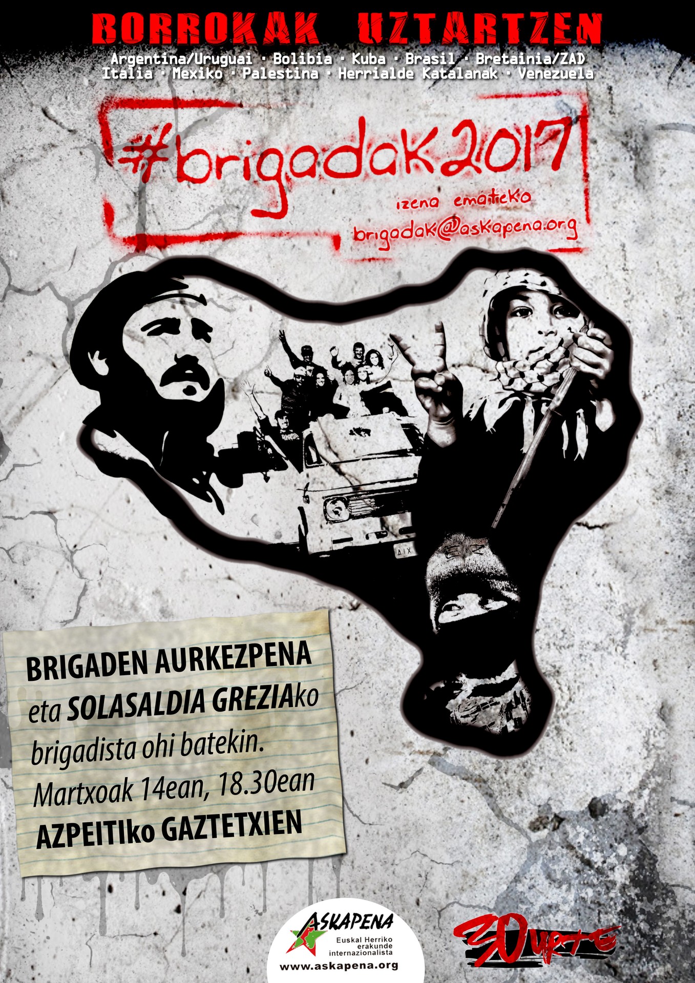 Askapenaren brigaden aurkezpena, martxoaren 14an Gaztetxean