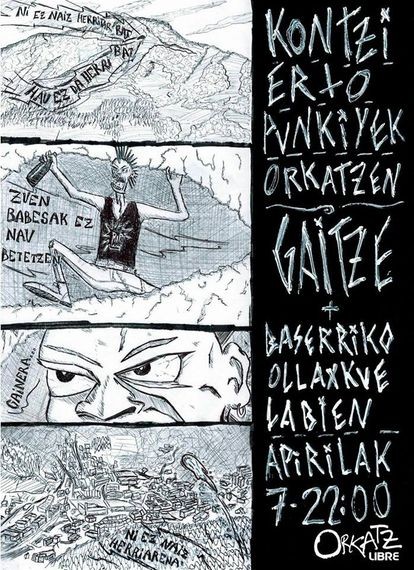 Baserriko Ollaxkue Labien eta Gaitze taldeen kontzertuak izango dira bihar, Orkatzen