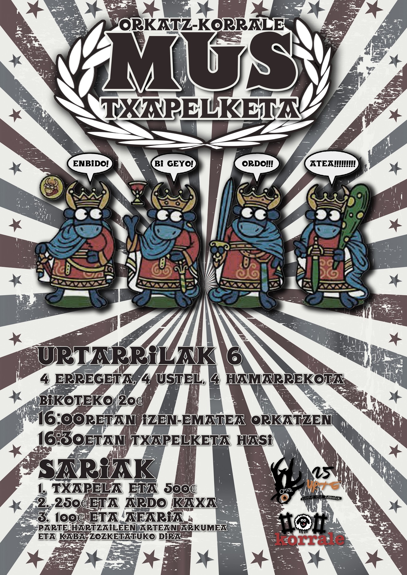 Mus txapelketa antolatu dute Orkatzek eta Korralek zapaturako