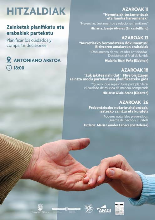 Hitzaldia: 'Aurretiazko brondateen dokumentua, bizitza amaierako erabakiak'