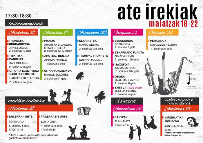 Musika eta Dantza Eskolako izen-ematea astelehenean zabalduko da