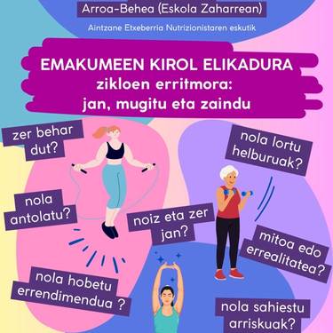 Hitzaldi-tailerra: 'Emakumeen kirol elikadura zikloen erritmora: jan, mugitu eta zaindu'