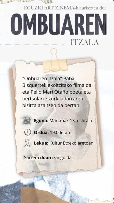 Zinema: 'Ombuaren itzala'