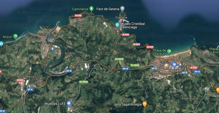 AP-8 errepidea itxita dago Zarautz eta Zumaia artean, Bilborako noranzkoan