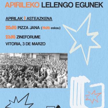 Egitaraua: pizza jana eta zineforum saioa Gaztetxean