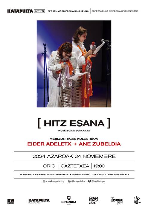 Poesia emanaldia: Mejillon Tigre kolektiboaren 'Hitz esana' lanaren errezitaldia