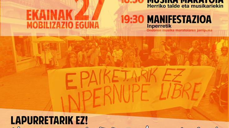 Mobilizazio Eguna egingo da larunbatean herrikoen auziaren sententzia salatzeko