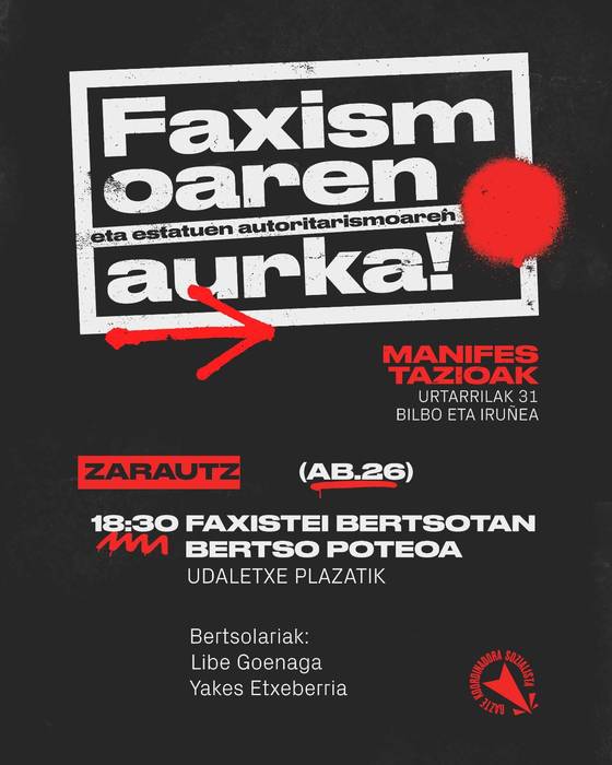 Bertsoak: 'Faxistei bertsotan' bertso poteoa