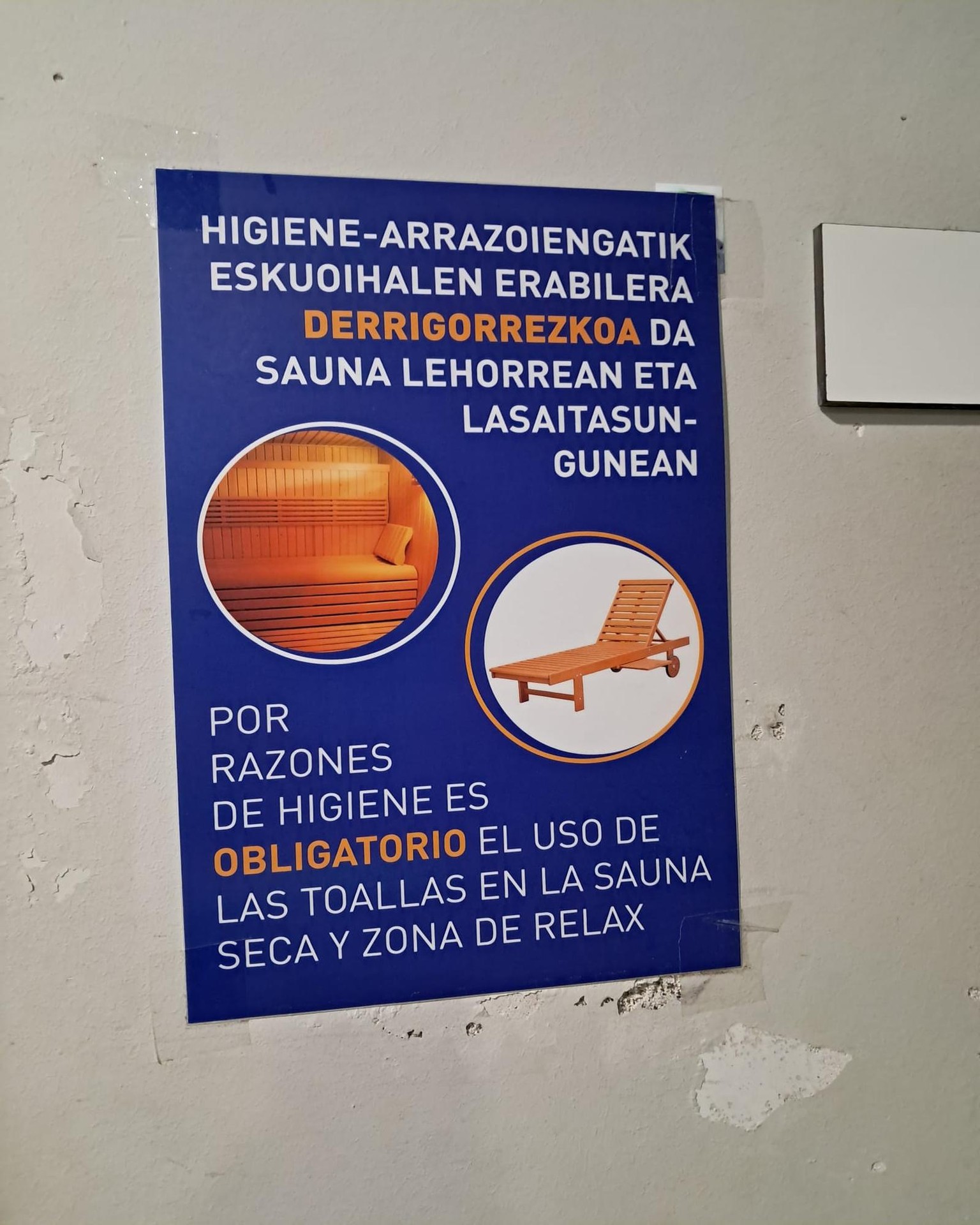 Sanjuandegiko saunako higienea dela eta...