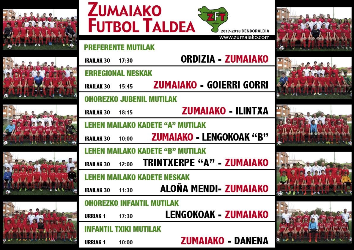 Astebukaerako Zumaiko Futbol Taldearen partiduak 