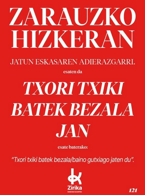 Txori txiki batek bezala jan