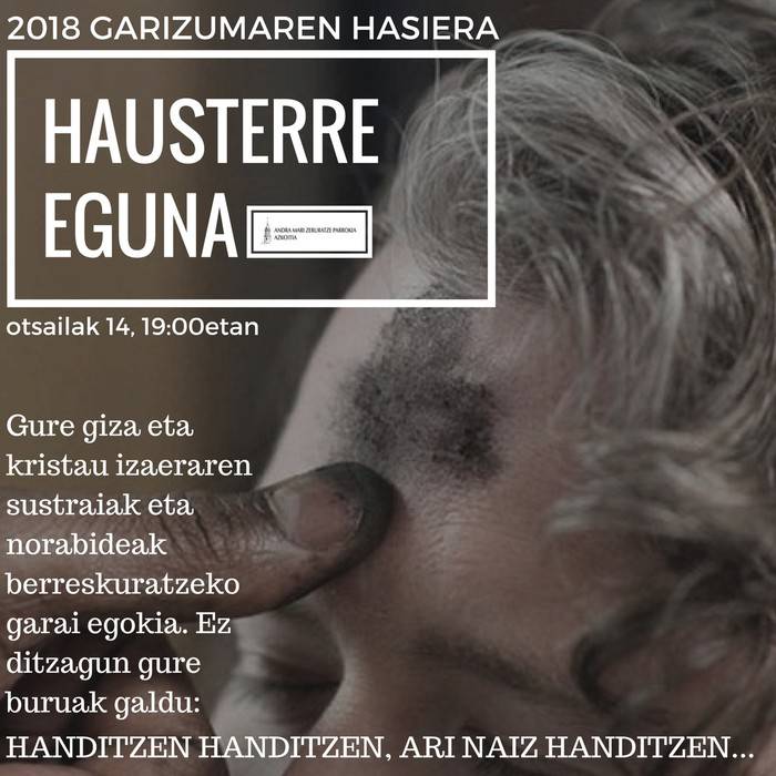 Hausterre Eguna ospatuko dute gaur arratsaldean, Azkoitiko parrokian