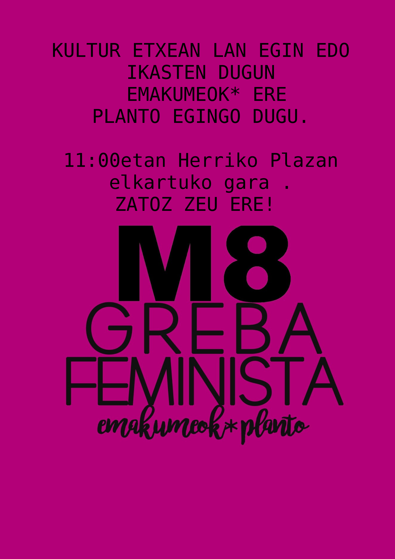 M8an emakumeok planto
