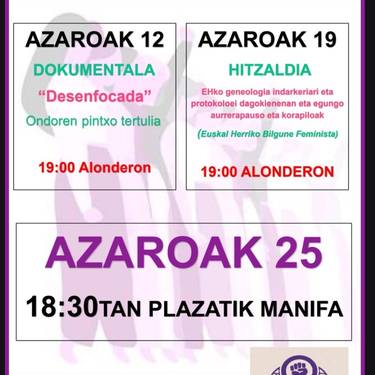 Azaroak 25: 'Desenfocada' dokumental emanaldia eta tertulia