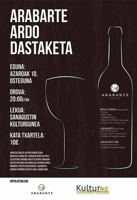 Ardo dastaketa izango da ostegunean Sanagustinen
