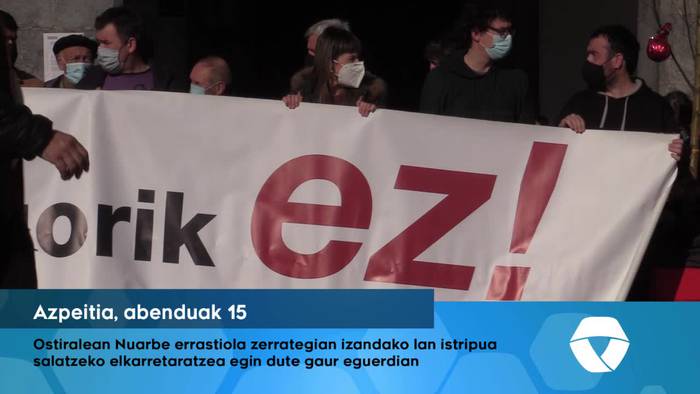 Nuarbeko lan istripua salatu du gehiengo sindikalak Azpeitian