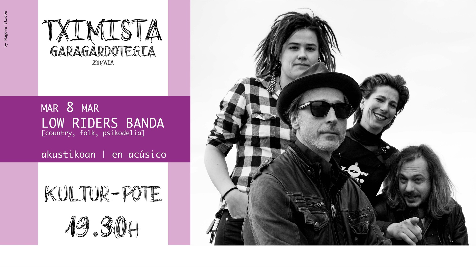 Low Riders bandaren emanaldia bihar Tximista Garagardotegian