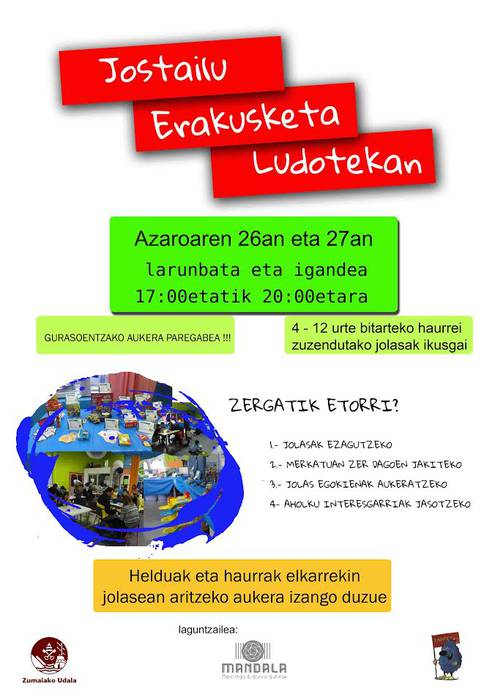 Jostailu erakusketa Ludotekan