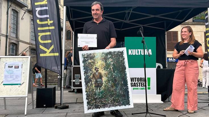 Gasteizko Aire Zabaleko Pintura Lehiaketako bigarren saria lortu du Jose Mari Iruretagoienak