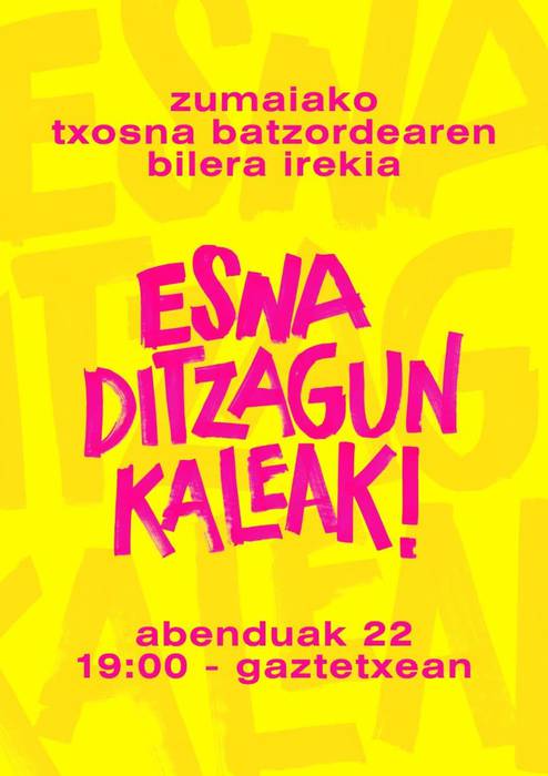 Zumaiako txosna batzordearen bilera irekia