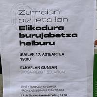 Bilera irekia: 'Elikadura burujabetza helburu'