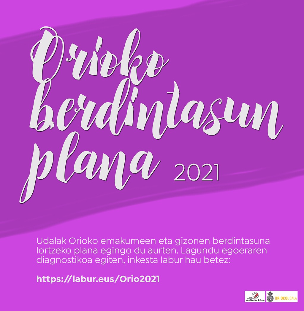 Berdintasunari buruzko galdetegia erantzuteko epea luzatu du Orioko Udalak